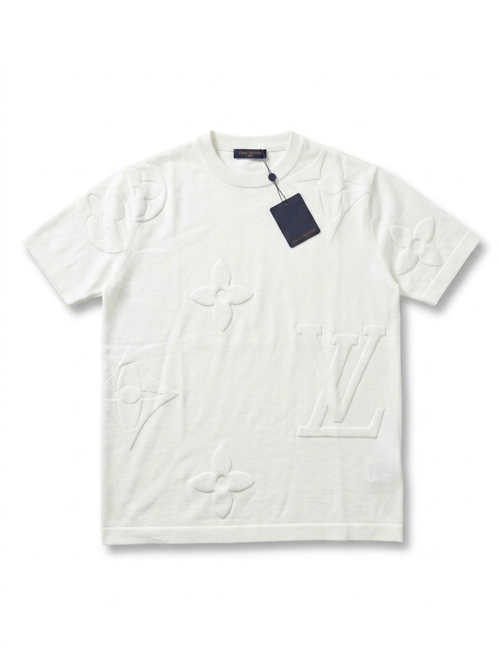 Embossed Monogram Short-Sleeve Tee — White